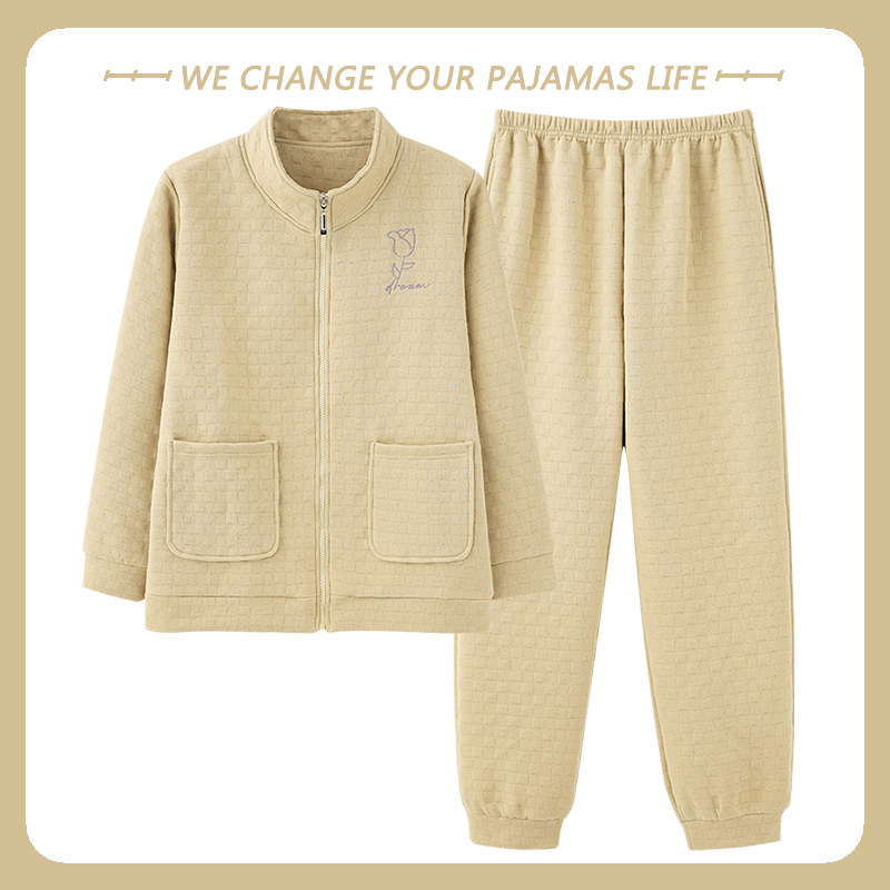 高级感空气棉夹层睡衣女秋冬季纯棉长袖宽松加厚薄夹棉拉链家居服,女士内衣/男士内衣/家居服,睡衣/家居服套装,淘宝优惠券,粉丝福利购,淘宝优惠卷