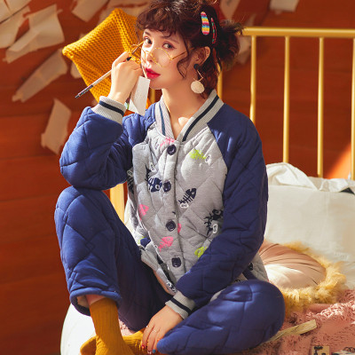 俞兆林纯棉夹棉保暖家居服套装