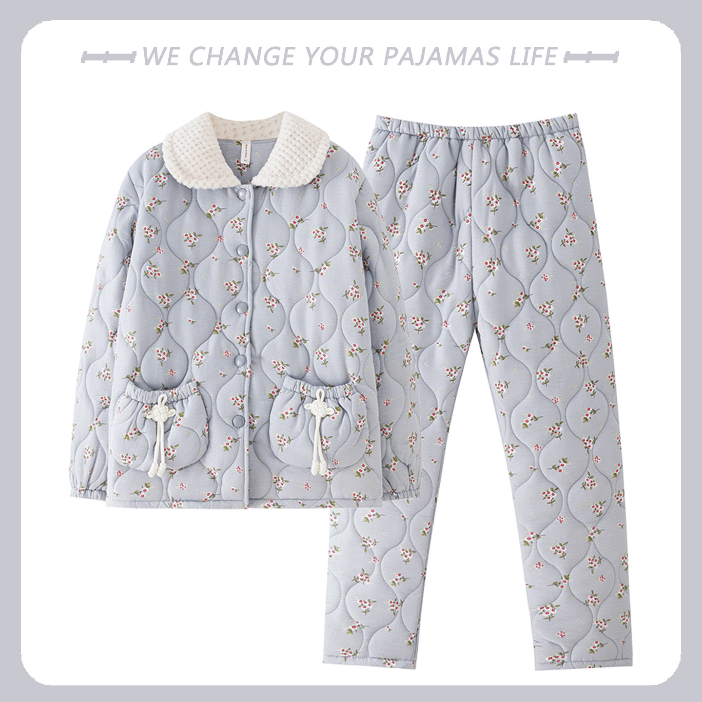 针织夹棉面料+不起球不褪色