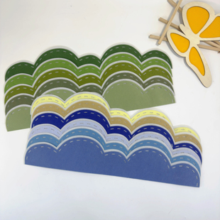 幼儿园小学环创装 饰材料莫兰迪色波浪边框条主题墙镂空栏杆辅材料