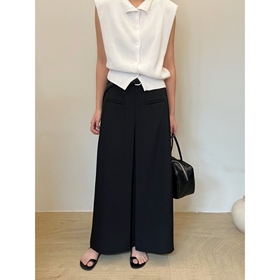 Hazel西装料轻薄舒适垂感有型简约百搭长款直筒裙半身裙(配腰带)