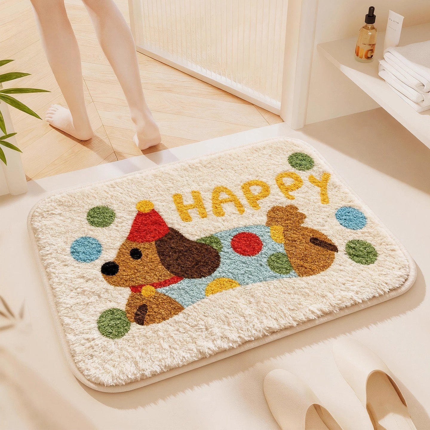 日本进口MUJIE浴室加厚脚垫防滑