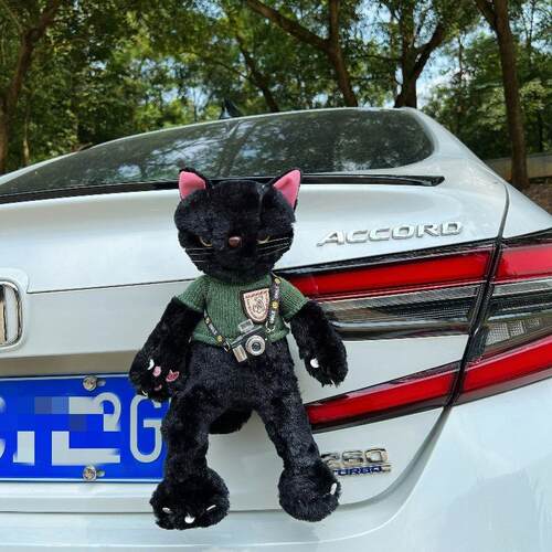 可爱猫咪公仔汽车尾部装饰挂件电动车玩偶后备箱摆件车外男友礼物