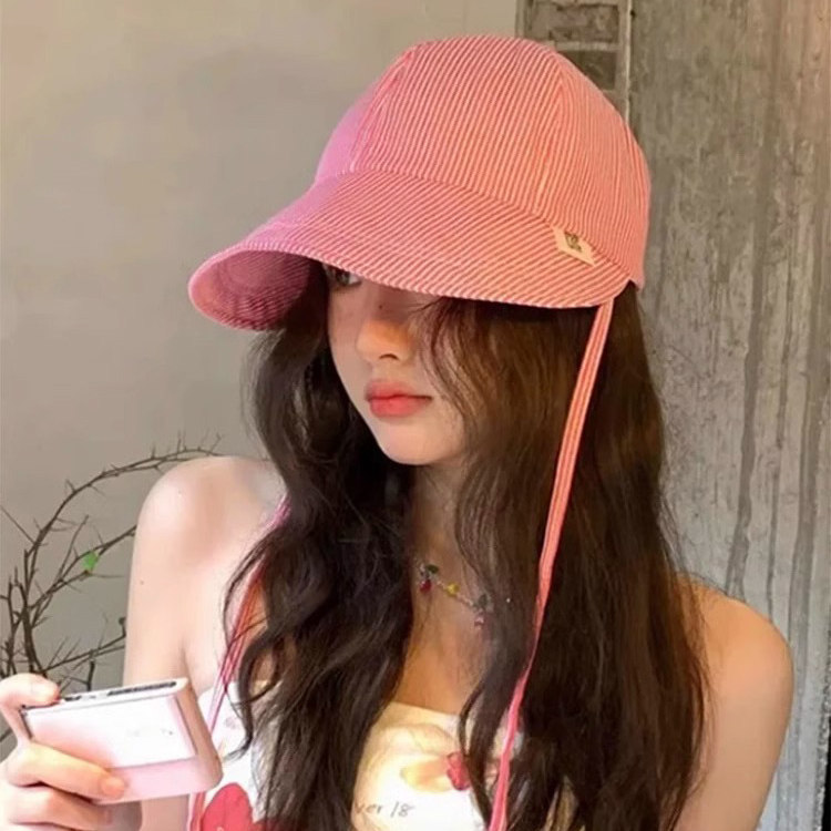2026新款小清新条纹渔夫帽子女春夏百搭出游防晒遮阳鸭舌帽显脸小,服饰配件/皮带/帽子/围巾,帽子,淘宝优惠券,粉丝福利购,淘宝优惠卷
