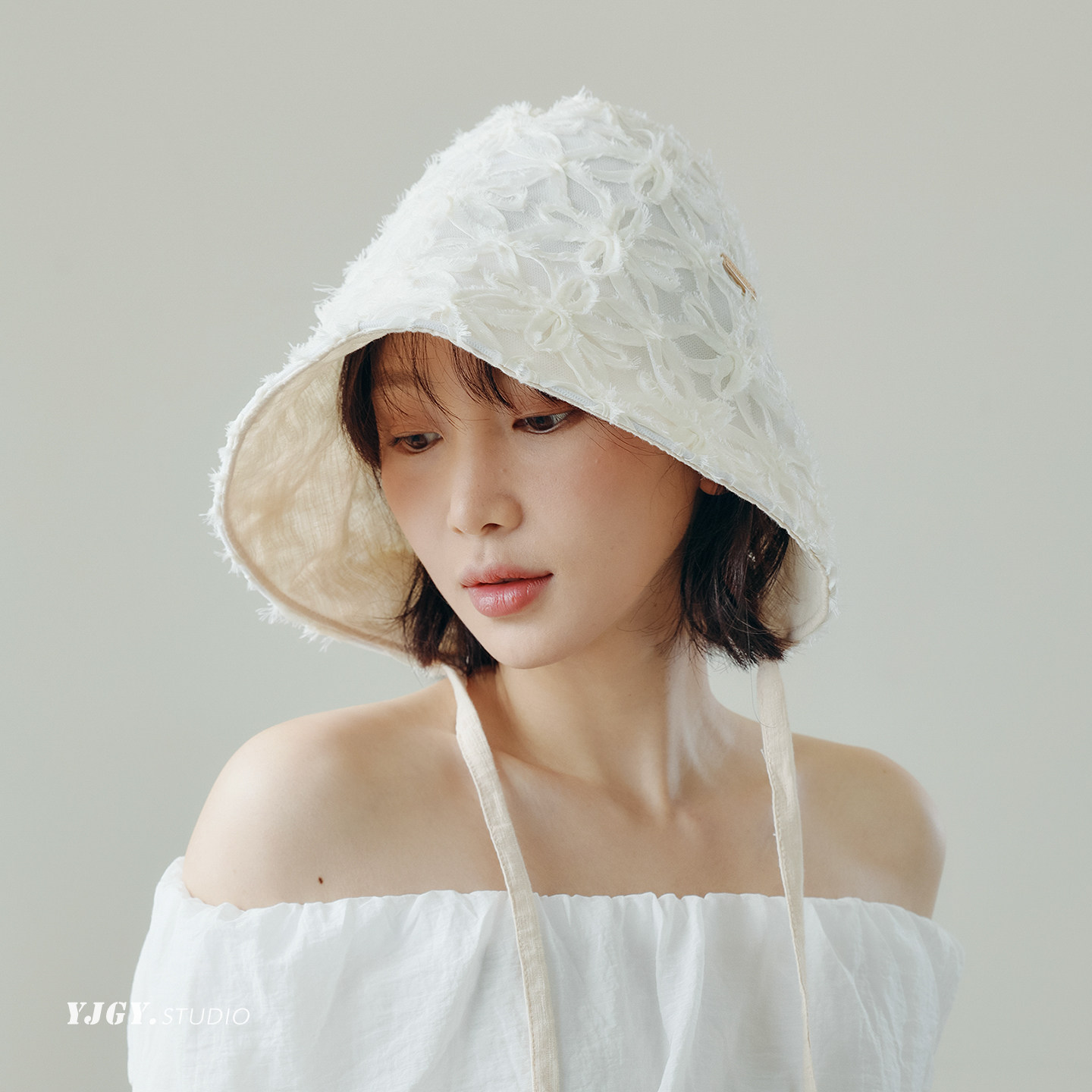 2026新款绣花渔夫帽子女显脸小夏季遮阳防晒帽海边度假沙滩太阳帽