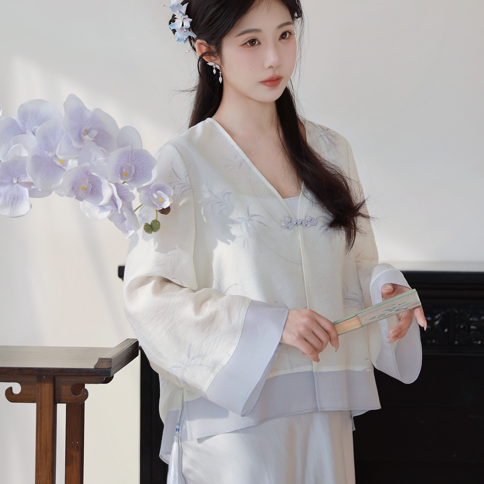 新中式天丝开衫夏季套装