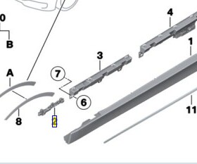 BMW宝马原厂新款3系F30 F35 LCI 325LI 328li 车门门槛装饰定位条