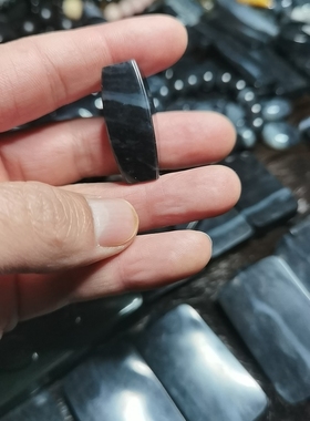 新疆和田玉籽料青花墨玉一线天勒子 天珠 挂件 配饰 方勒子