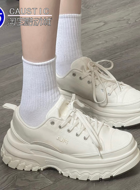 FILA斐乐LAVA秋季新款老爹鞋女厚底增高帆布鞋时尚潮流休闲运动鞋