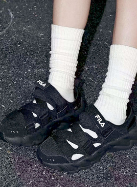 FILA 斐乐2025新款男鞋凉鞋蕨草2代黑色鞋子凉拖休闲鞋运动鞋