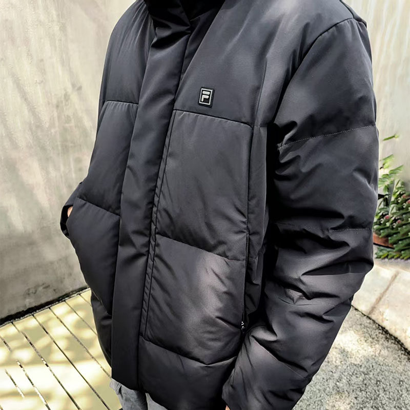 斐乐90鹅绒高蓬740+FILA羽绒服男2025新款可拆卸帽商务防水外套