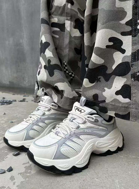 FILA斐乐春季新款增高鞋子休闲鞋女鞋鱼刺4老爹鞋运动鞋2025