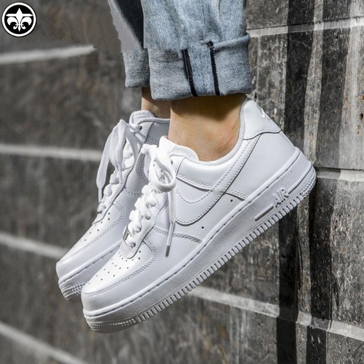 NIKE AIR FORCE 1 AF1 全白黑低帮空军一号315122-111 315115-112