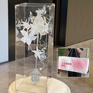 水晶权杖手捧花diy材料包婚纱高级手工花束闺蜜新婚结婚礼物成品