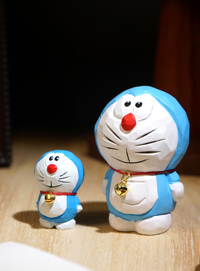 哆啦A梦木雕小摆件叮当机器猫