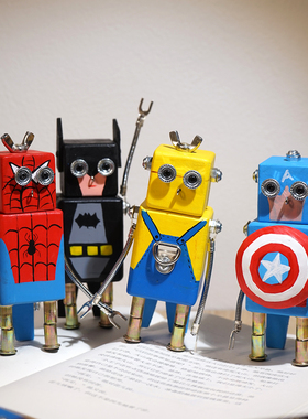 “I,Robot！”木雕机器人小摆件