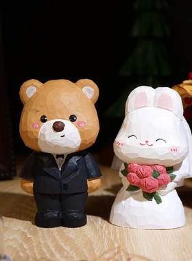 “执子之手，与子偕老”手工木雕提升幸福感家居好物新婚可爱礼物