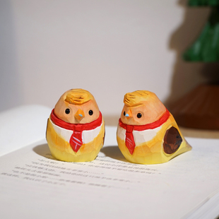 “您真是特靠谱鸟~”手工木雕小摆件卡通可爱创意恶搞趣味礼物