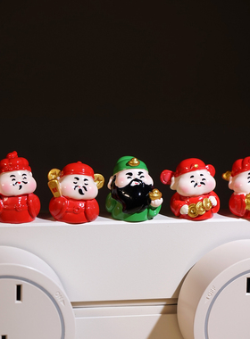 “财神到我家”轨道插座排插装饰品小摆件可视门铃电视机创意装扮