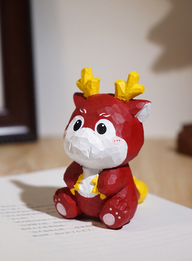 “好运龙龙”手工木雕小摆件