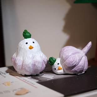 “蒜鸟蒜鸟！！”手工木雕小摆件卡通可爱治愈系稳定情绪创意礼物
