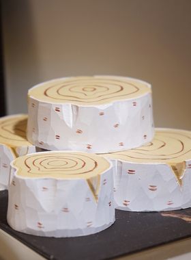 “树桩”手工木雕小摆件卡通底座