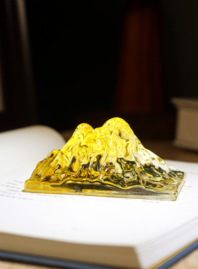 “日照金山”玻璃工艺品小摆件