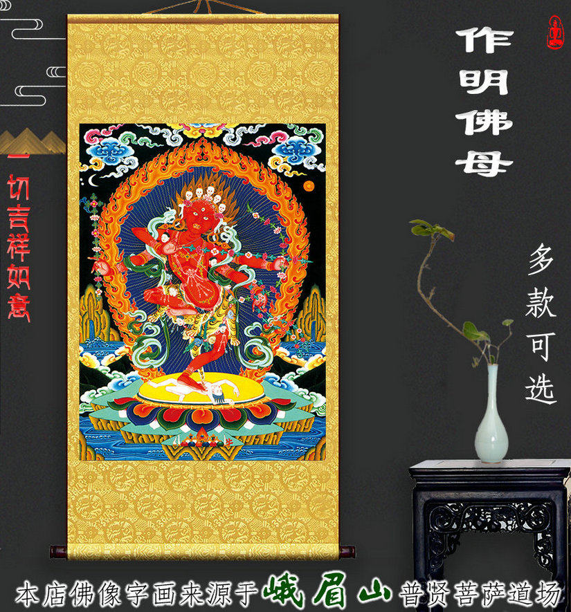 唐卡作明佛母准提佛母尊胜佛母度母西藏热贡尼泊尔佛像装饰墙挂画