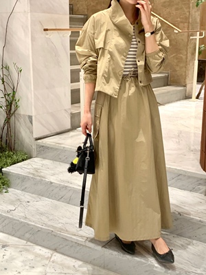 韩国宽松夹克外套条纹背心裙套装