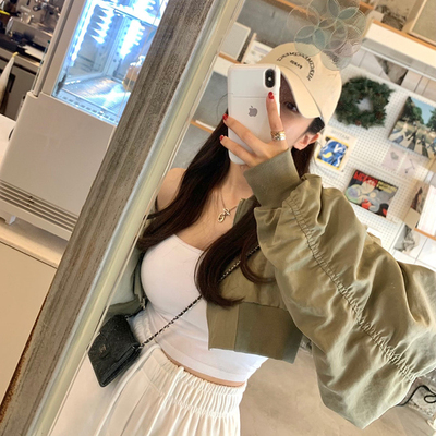 韩国东大门帅气短款飞行员棒球服