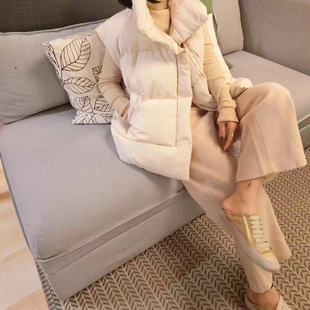 韩国东大门2024秋冬宽松面包服背心羽绒棉服马甲外套女短款棉衣