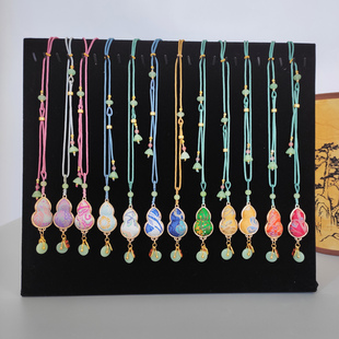 周周辅料宋锦双面葫芦项链挂件吊坠平安福成品国风汉服装饰配饰品