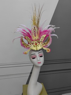 大气歌伴舞花瓣头饰成人舞蹈走秀舞台演出道具过度色新款头发饰