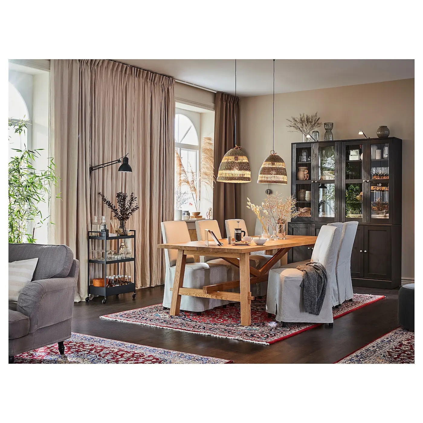 国内宜家代购麦肯伯桌子餐桌实木橡木235x100 厘米简约现代饭桌