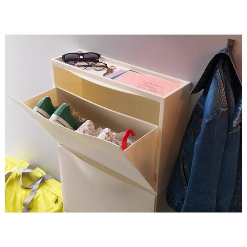 国内宜家代购强尼思鞋柜/储藏白色52x18x39 厘米收纳柜欧式储藏柜