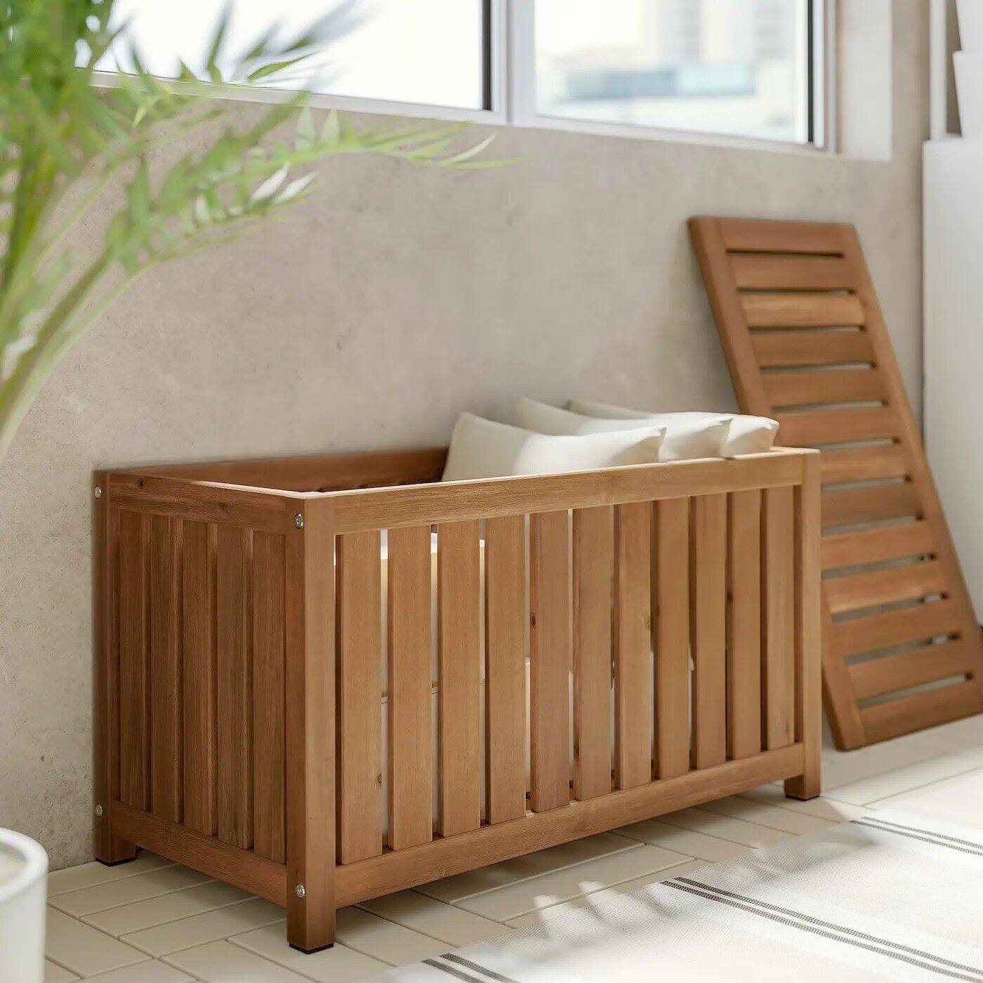 宜家代购耐玛瑞 储物箱着浅褐色漆 室内/户外产品,80x40x45 厘米