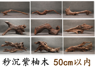 天然秒沉紫柚沉木条状树枝鱼草缸造景水族装 饰枯木晒龟爬宠躲避精
