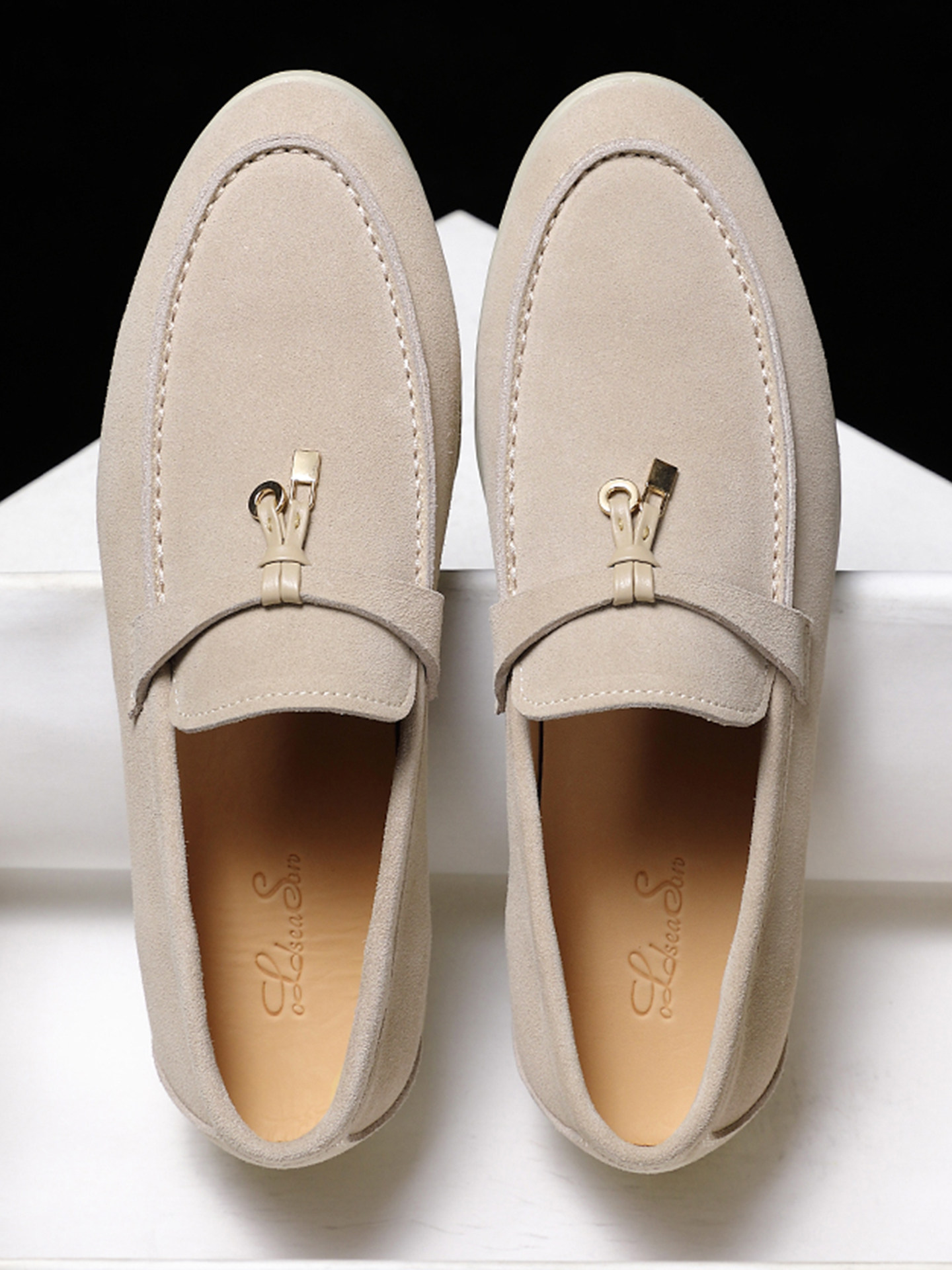 Kişi üçün dəri loafer ayaqqabı, yay üçün nəfəs alan