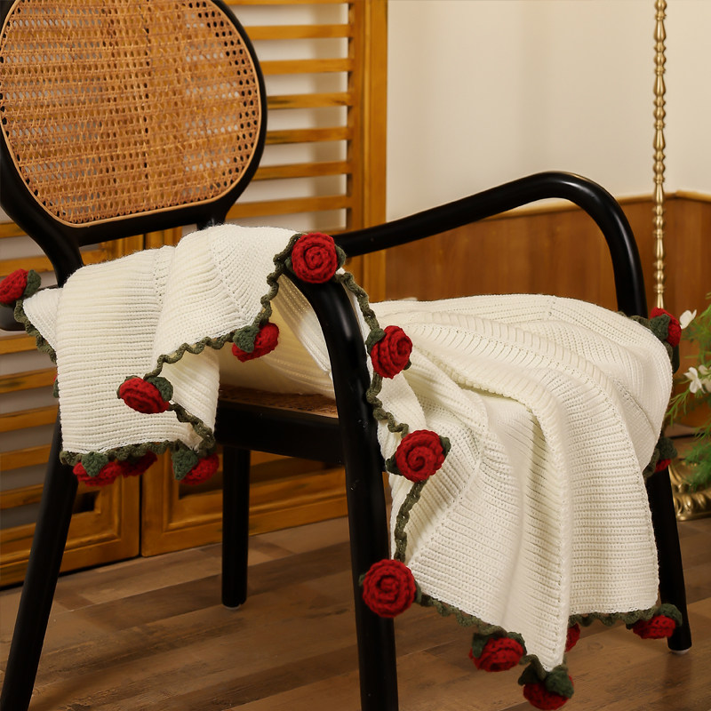 花束毯玫瑰花毯子花朵毛毯ins礼物送女朋友装饰手工编织成品现货,床上用品,休闲毯/毛毯/绒毯,淘宝优惠券,粉丝福利购,淘宝优惠卷