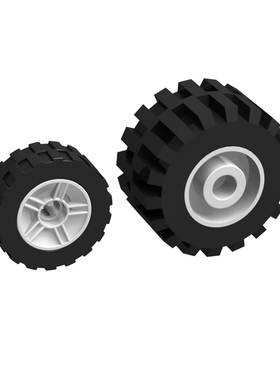 国产MOC小颗粒拼插积木零件 小轮胎 车轴 配件 15x6mm 23x11mm