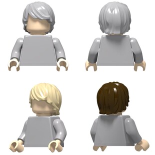 国产小颗粒积木 人仔头发帽子配件 兼容 87991 蓬乱散发