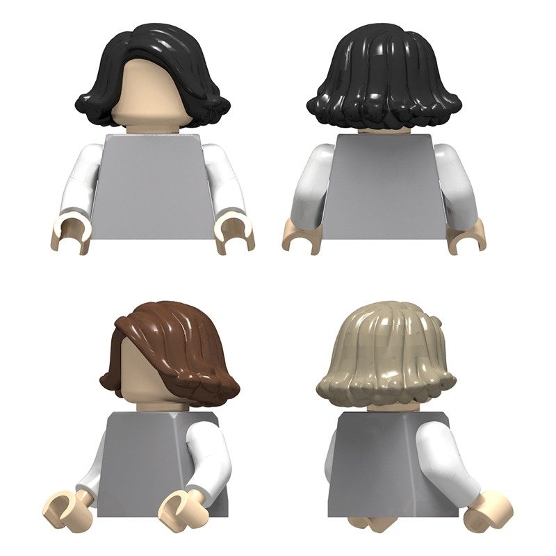 国产小颗粒积木零件 人仔头发帽子配件 兼容 20877 卷发