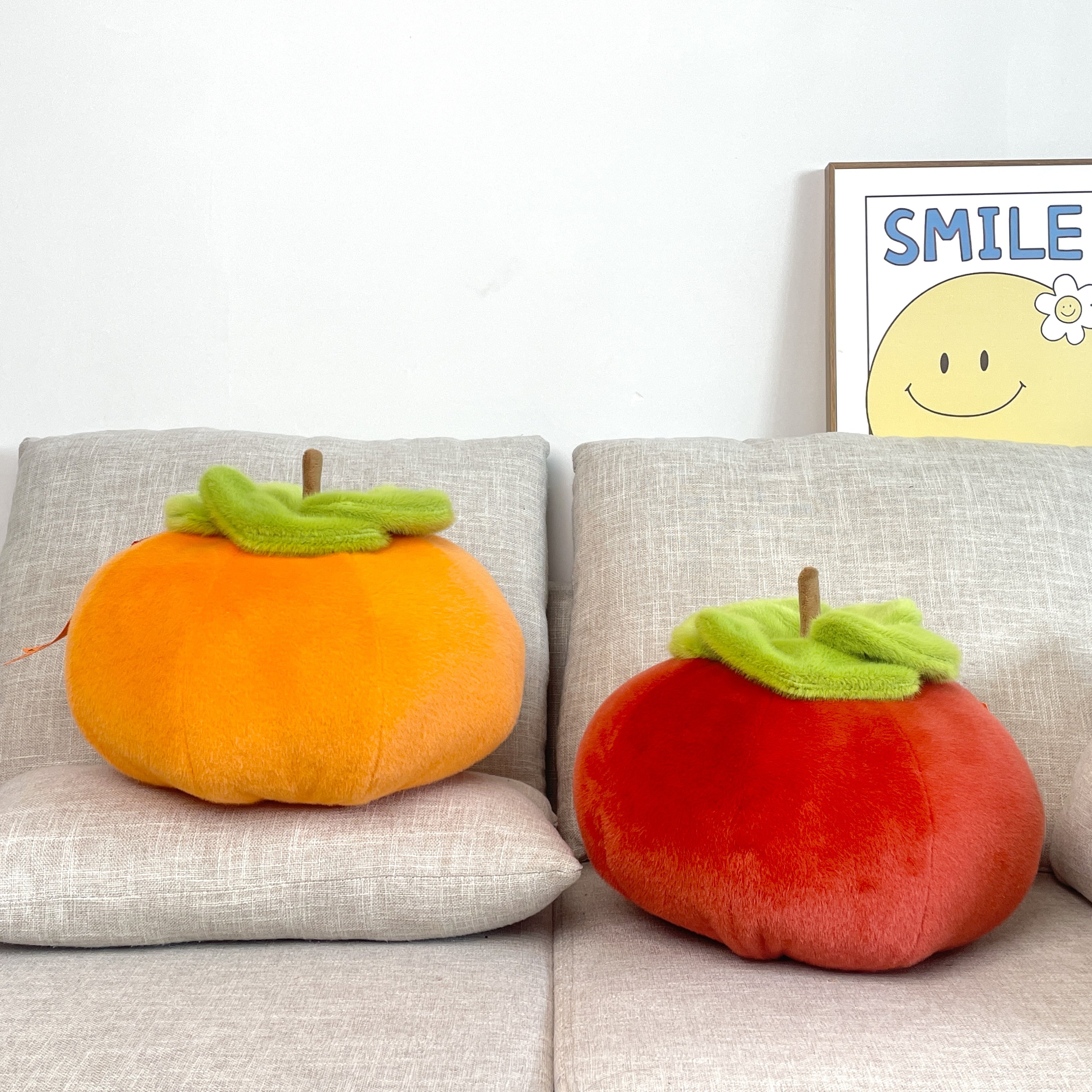 柿柿如意柿子毛绒抱枕礼物摆件