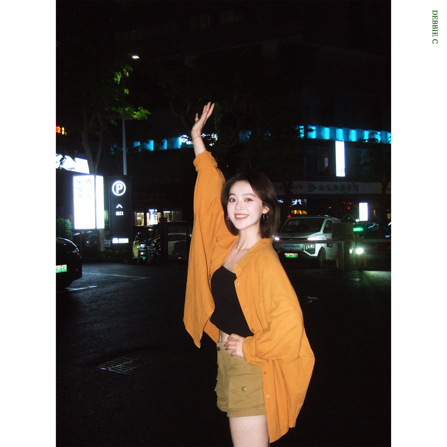 DEBBIE C 半勺芒果 韩系松弛慵懒oversize黄色衬衫宽松防晒外套女
