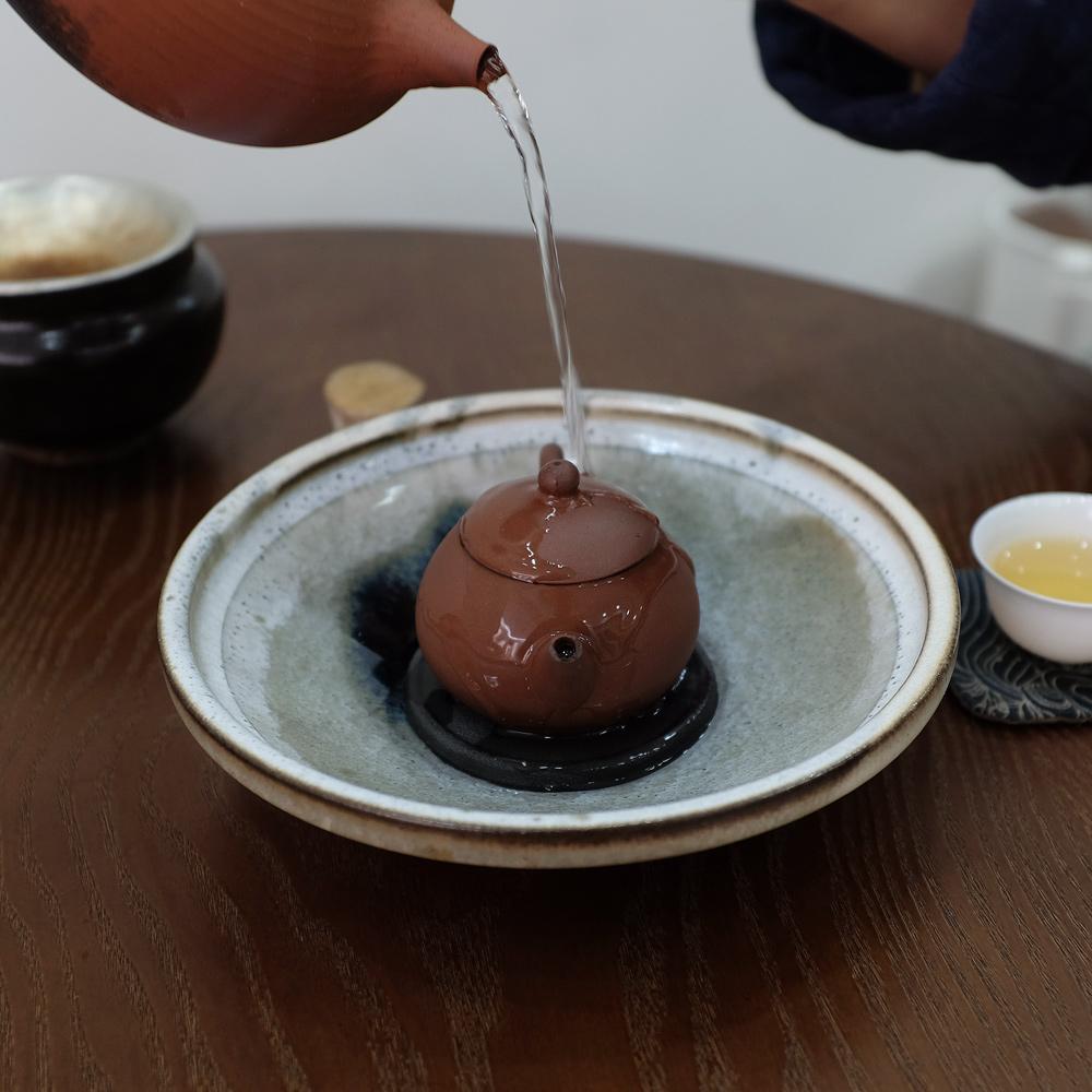 手工制作建水老物件茶托文新窑