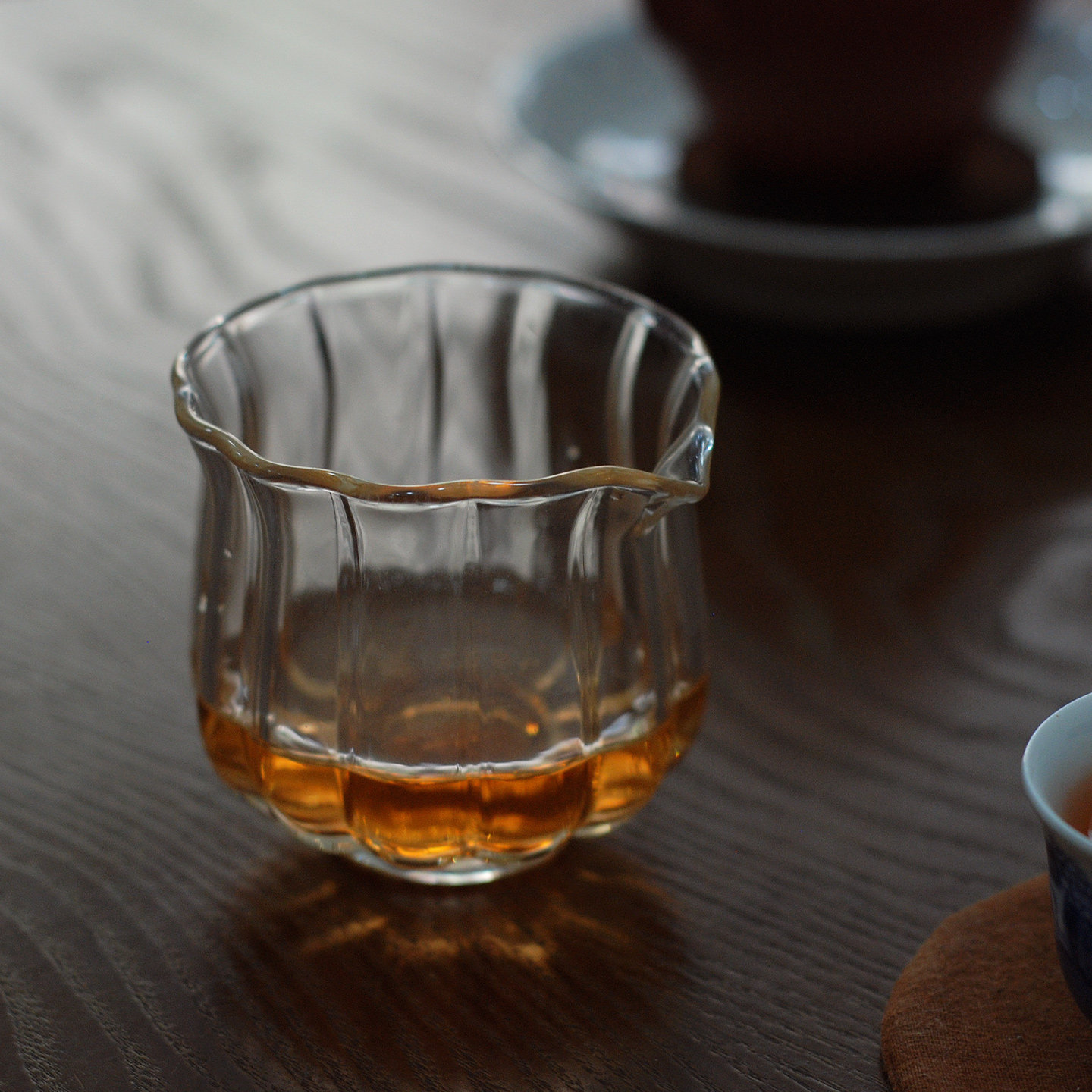 喜悦茶铺 日式手工高硼硅玻璃公道杯分茶器透明工夫茶小号茶海