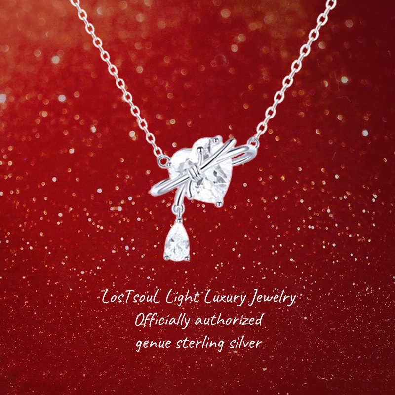 「甜心少女」S999纯银项链女款2025新款爱心锁骨链送女友生日礼物