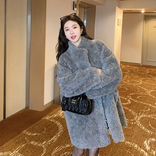 凛冬至岛全羊毛外套女冬2025新款 皮草大衣 羊剪绒皮毛一体中长款