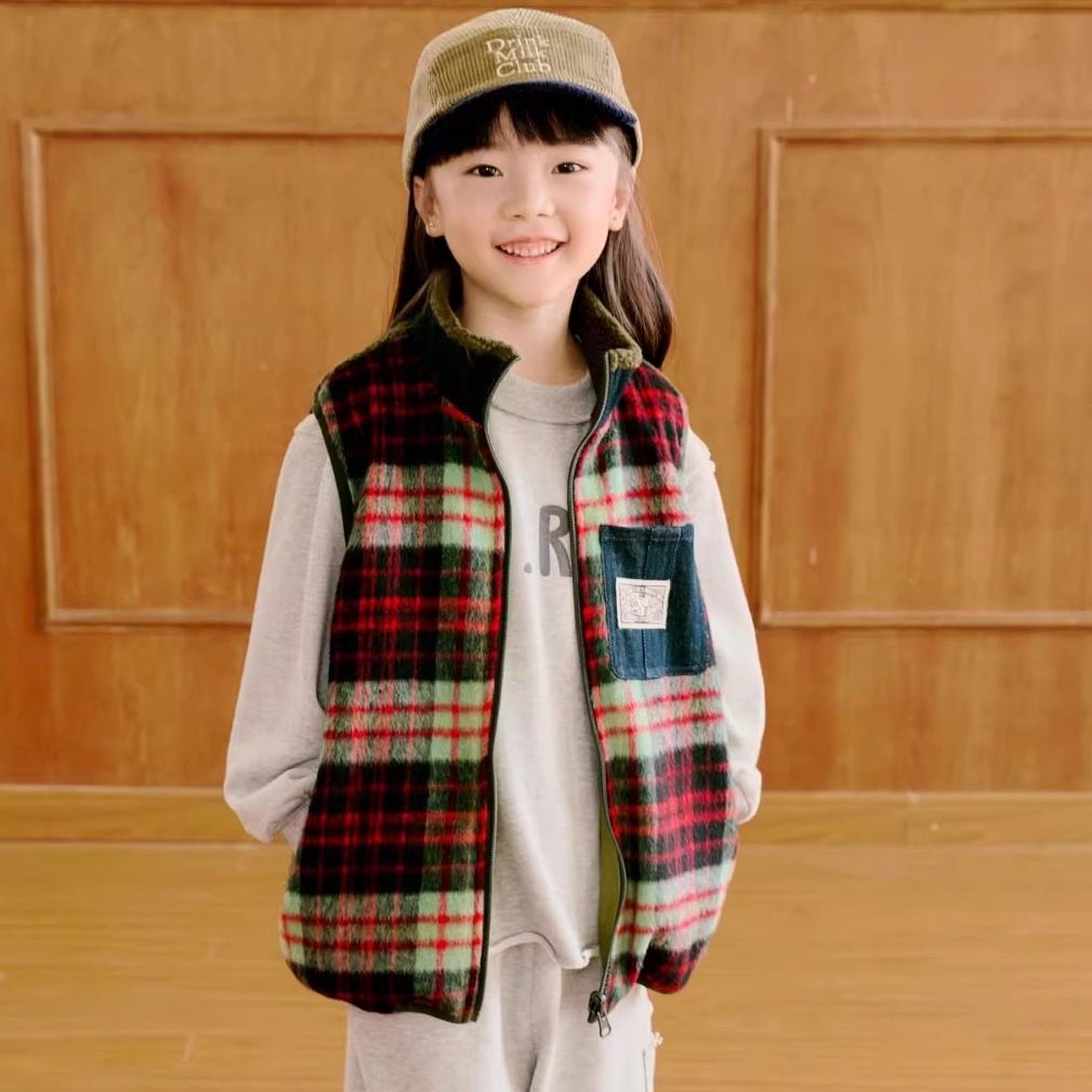 ARF原创 25秋冬新款男女童韩版日系保暖毛呢拼接摇粒绒双面穿马甲,童装/婴儿装/亲子装,马甲,淘宝优惠券,粉丝福利购,淘宝优惠卷