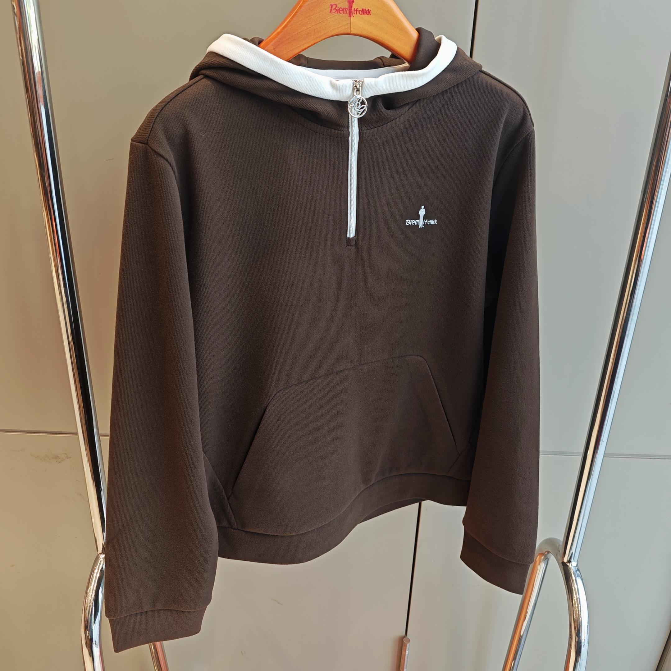 比音勒芬商场正品秋冬款女装上衣卫衣长袖T恤连帽拉链8632356A32